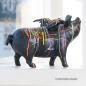 Preview: Eisen Sparschwein schwarz mit bunten Sprenkeln (33 cm)